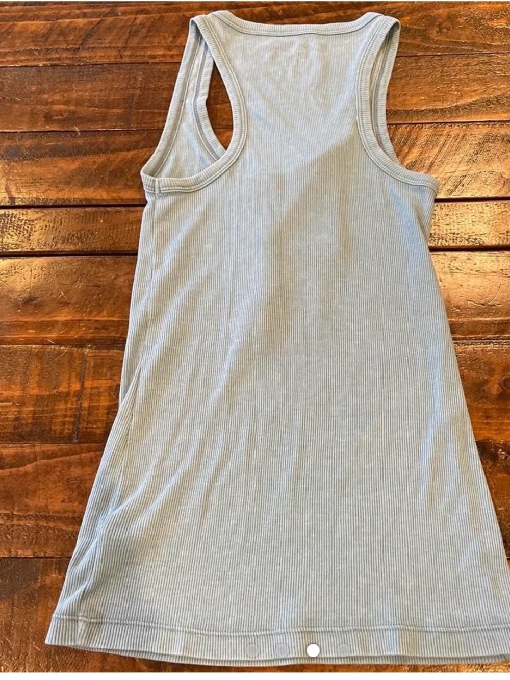 aerie Soft Ribbed Light Blue Henley Racerback Tank - Picture 3 of 4